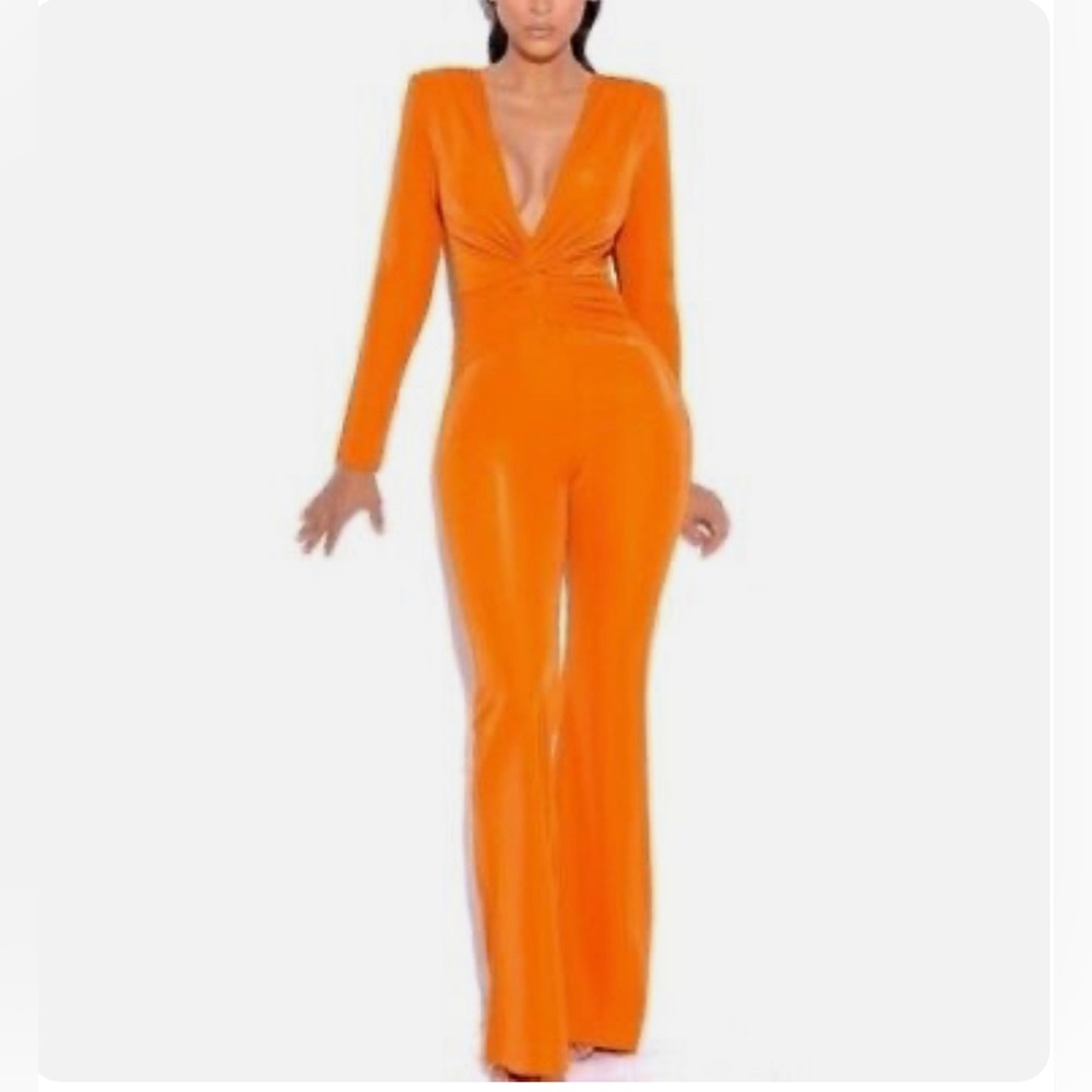 NWT Miss Circle Orange Jumpsuit